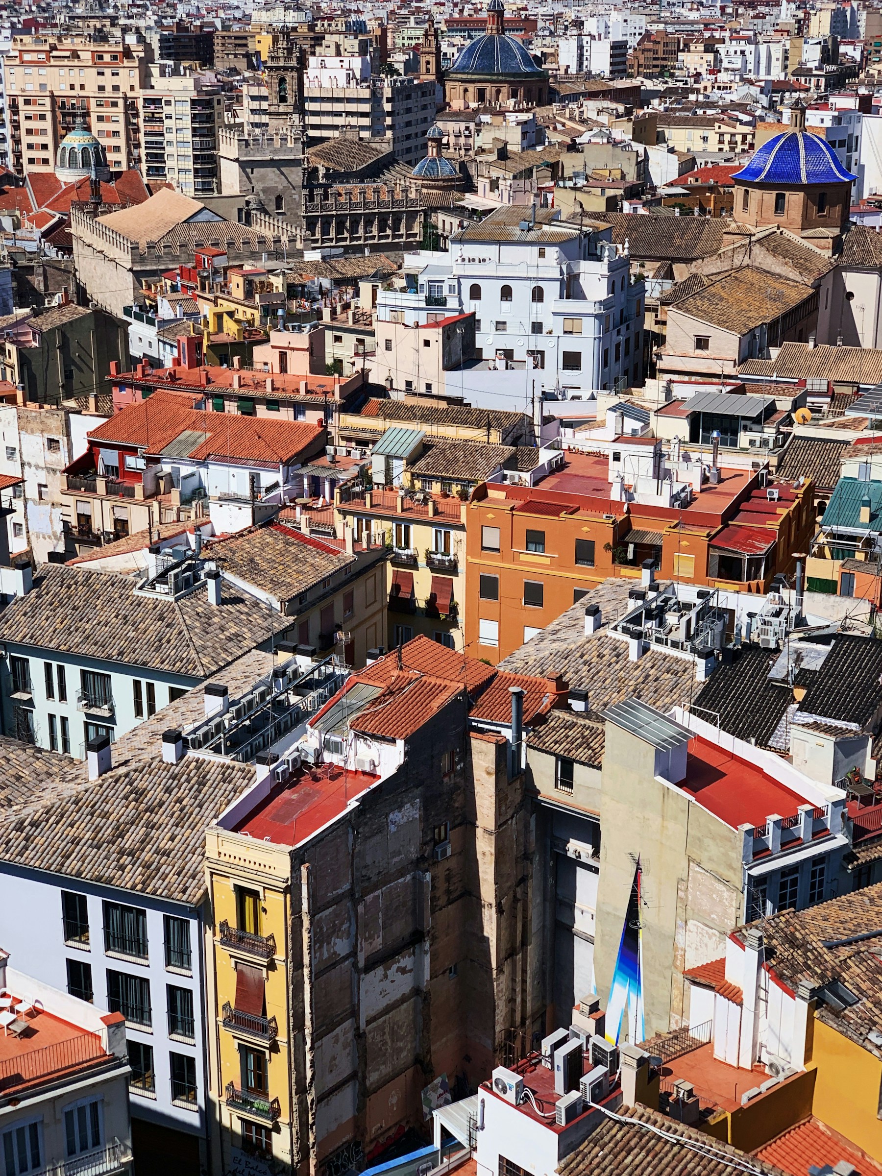 View over Valencia old town from above